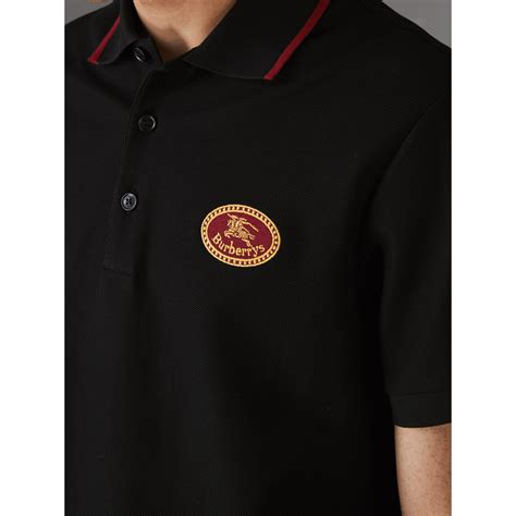 burberry archive logo cotton piqué polo shirt|Burberry logo.